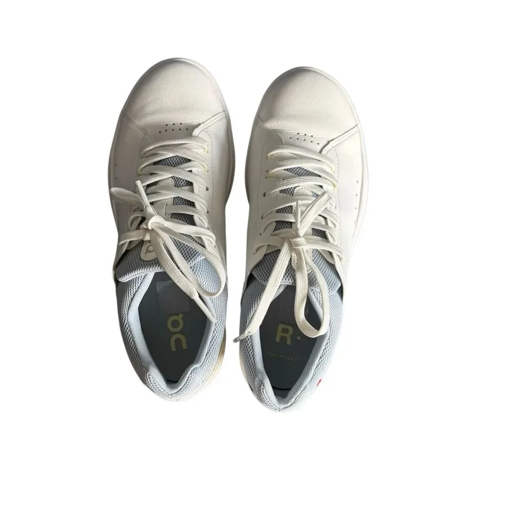 On Womens White The Roger Advantage Cloudtec Low Top Sneakers Size 10